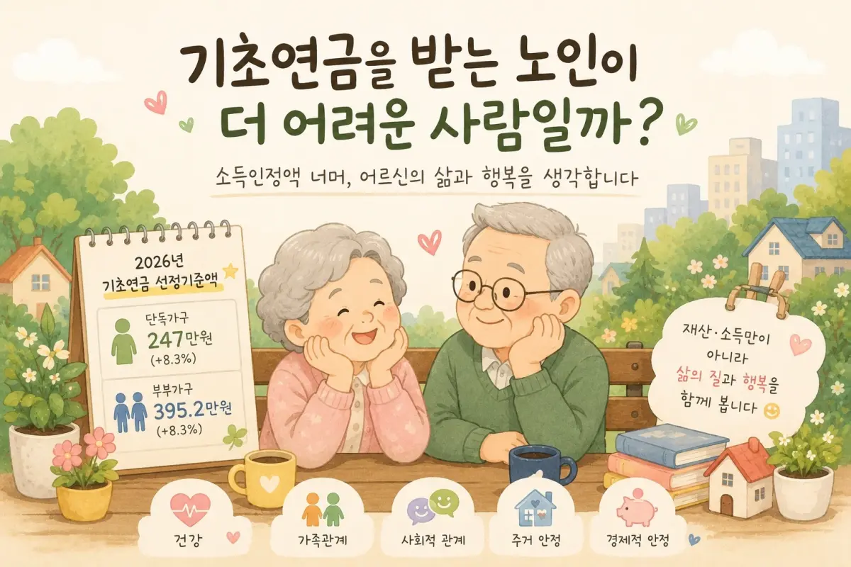 기초연금을 받는 노인이 더 어려운 사람일까?